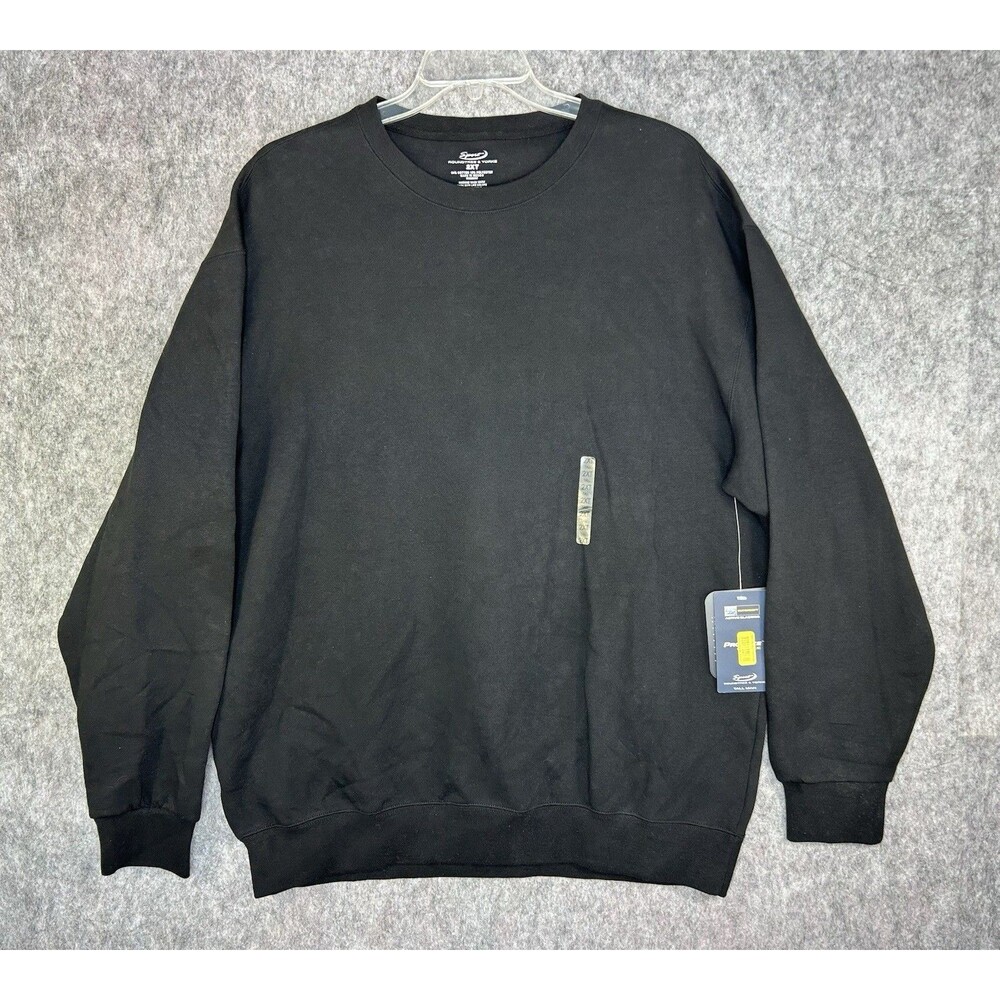 Roundtree & Yorke Black Sport Pullover Sweatshirt Long Sleeves Men's Sz 2XT NWT